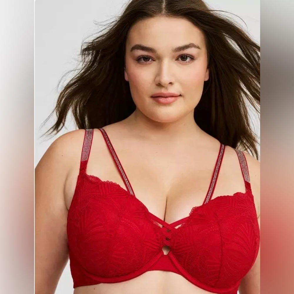 Torrid Vibrant Red Lace Bra